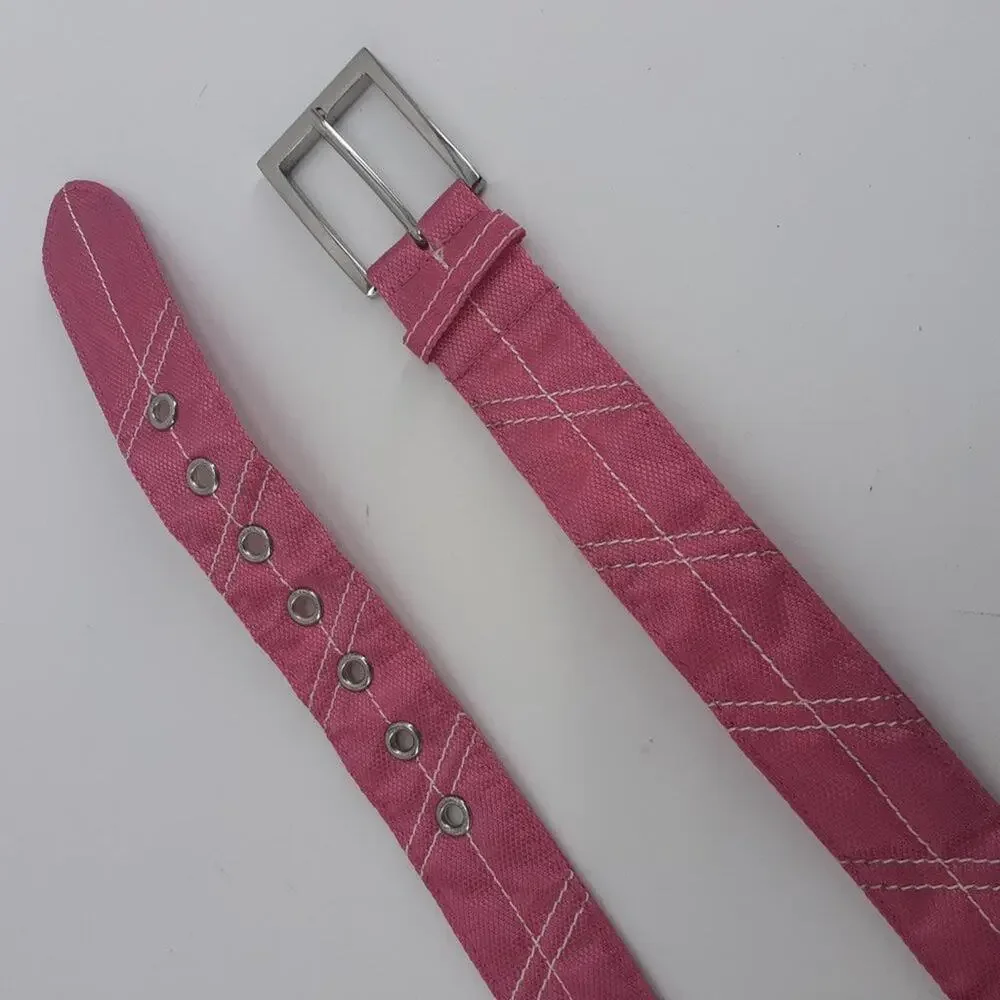 Puma Y2K Pink Quilted Belt Silver Tone Size 37